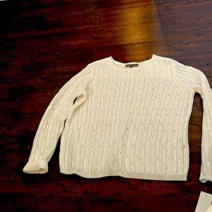 Elliot Lauren size medium crochet look white sweater
